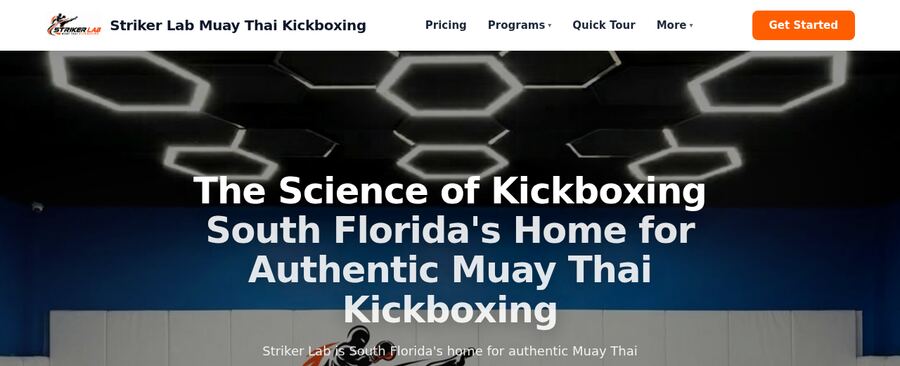 Striker Lab Muay Thai Kickboxing — the actual site Combat Boost built