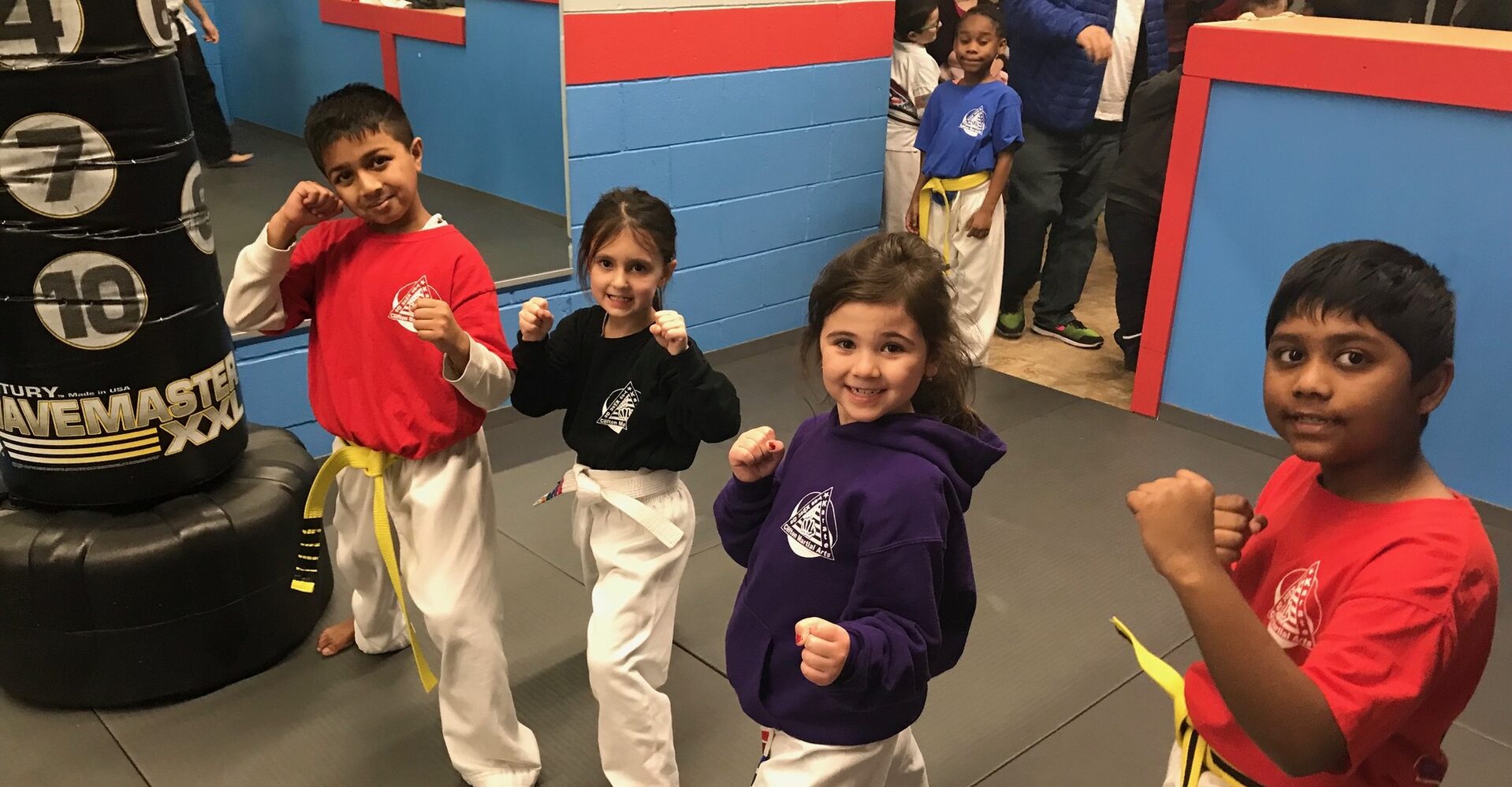 Real students training at one of the martial arts schools Combat Boost has worked with