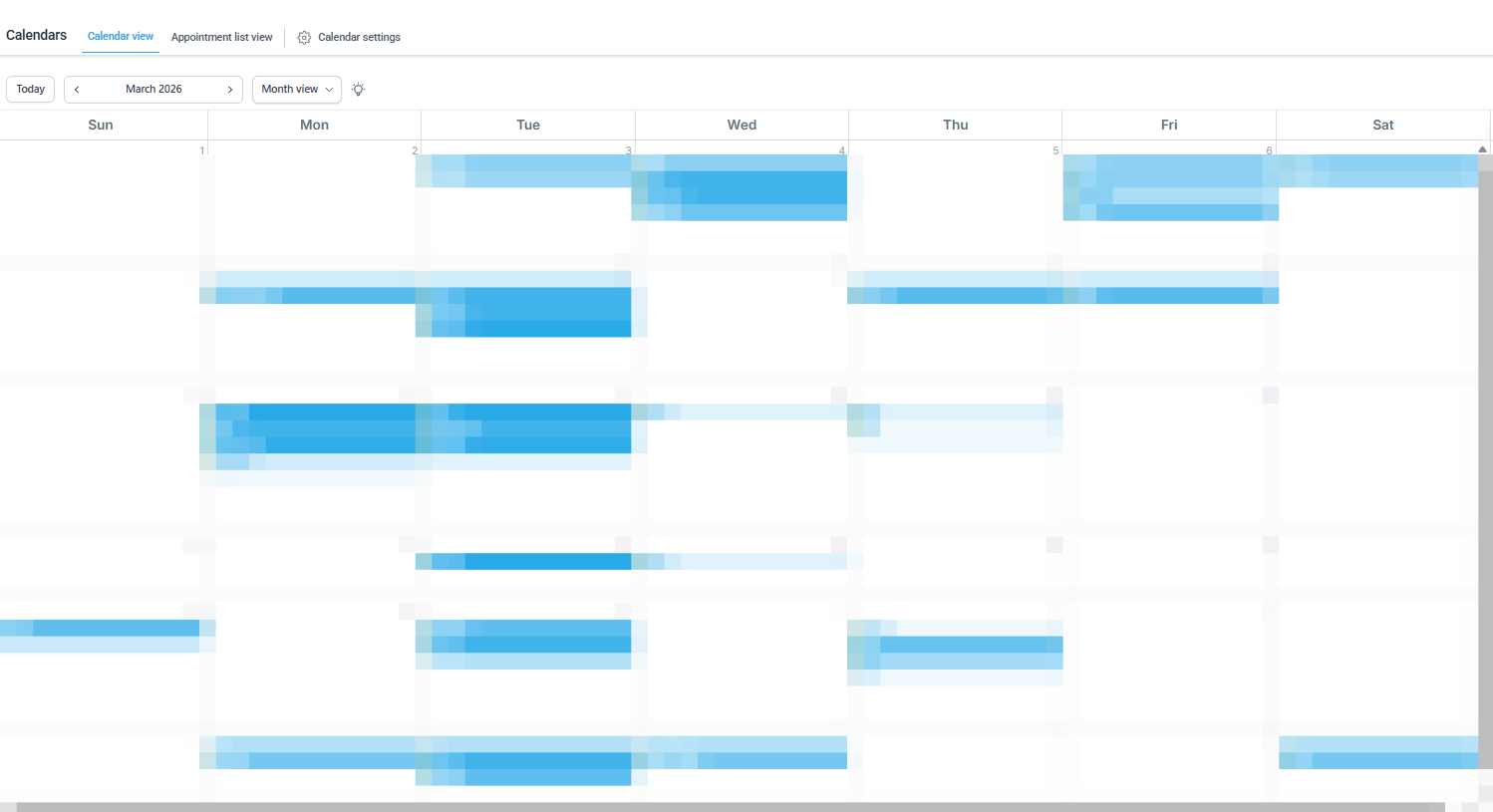 Kick It Taekwondo — March booking calendar